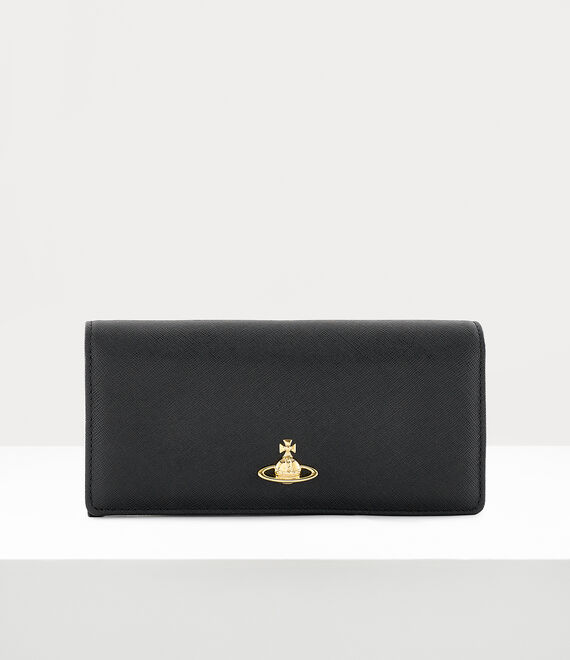 Vivienne Westwood Saffiano Classic Credit Card Wallet in BLACK